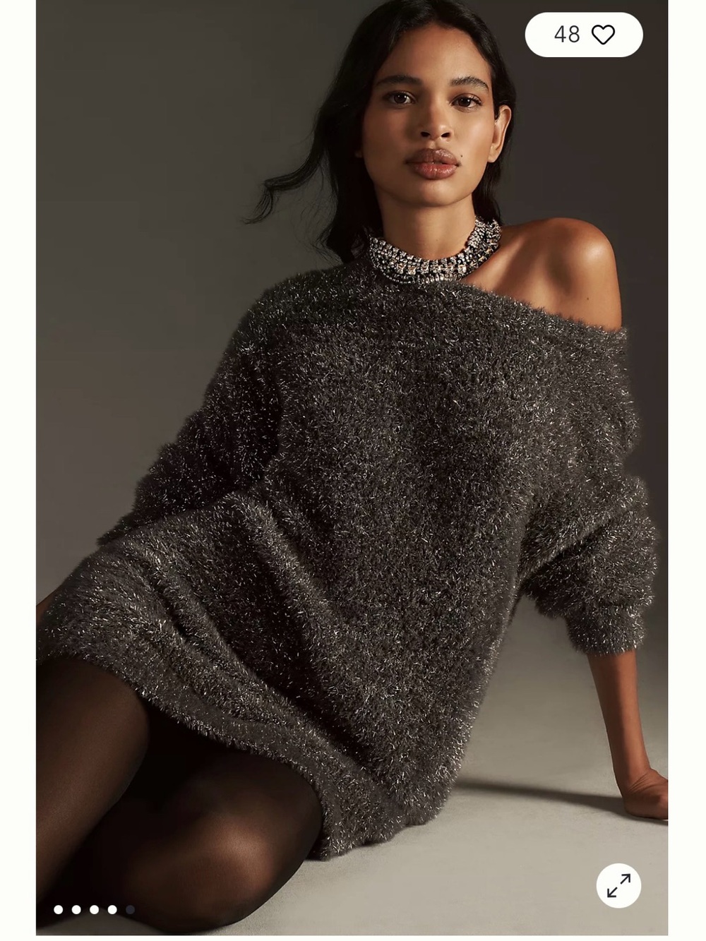 Anthropologie Eyelash Knit Mini Jumper Sweater Dress, size Medium, NWT